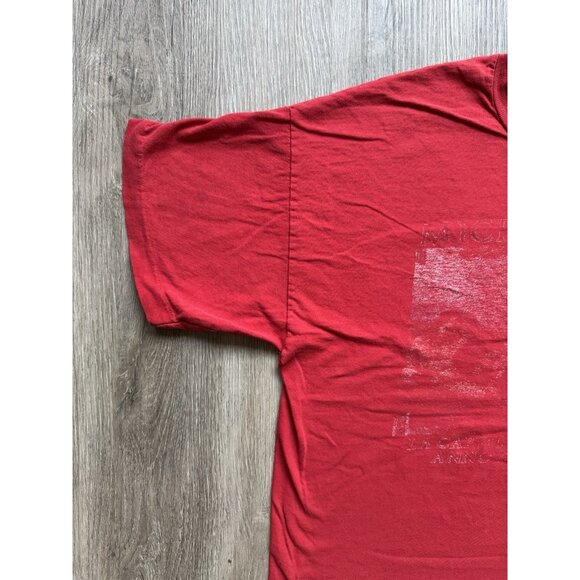 Vintage Rare 90s Michelangelo Creation Of Adam Painting Faded Red XL Shirt Art - Picture 4 of 11